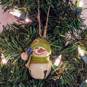 Crazy Mountain Snowman Bell Ornament